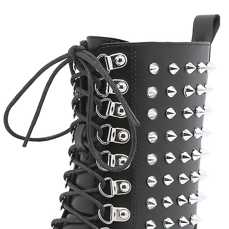 Women's Motorcycle Platform Boots in Punk Style / Fashion Ladies High Boots with Rivets - HARD'N'HEAVY