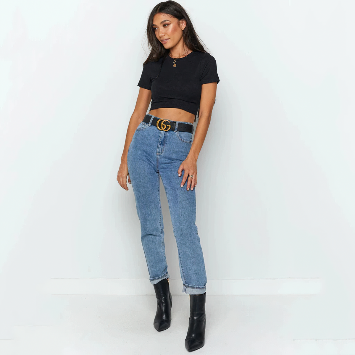 Women's O-Neck Knit Crop Top / Sexy Summer Casual T-Shirt with Short Sleeve - HARD'N'HEAVY