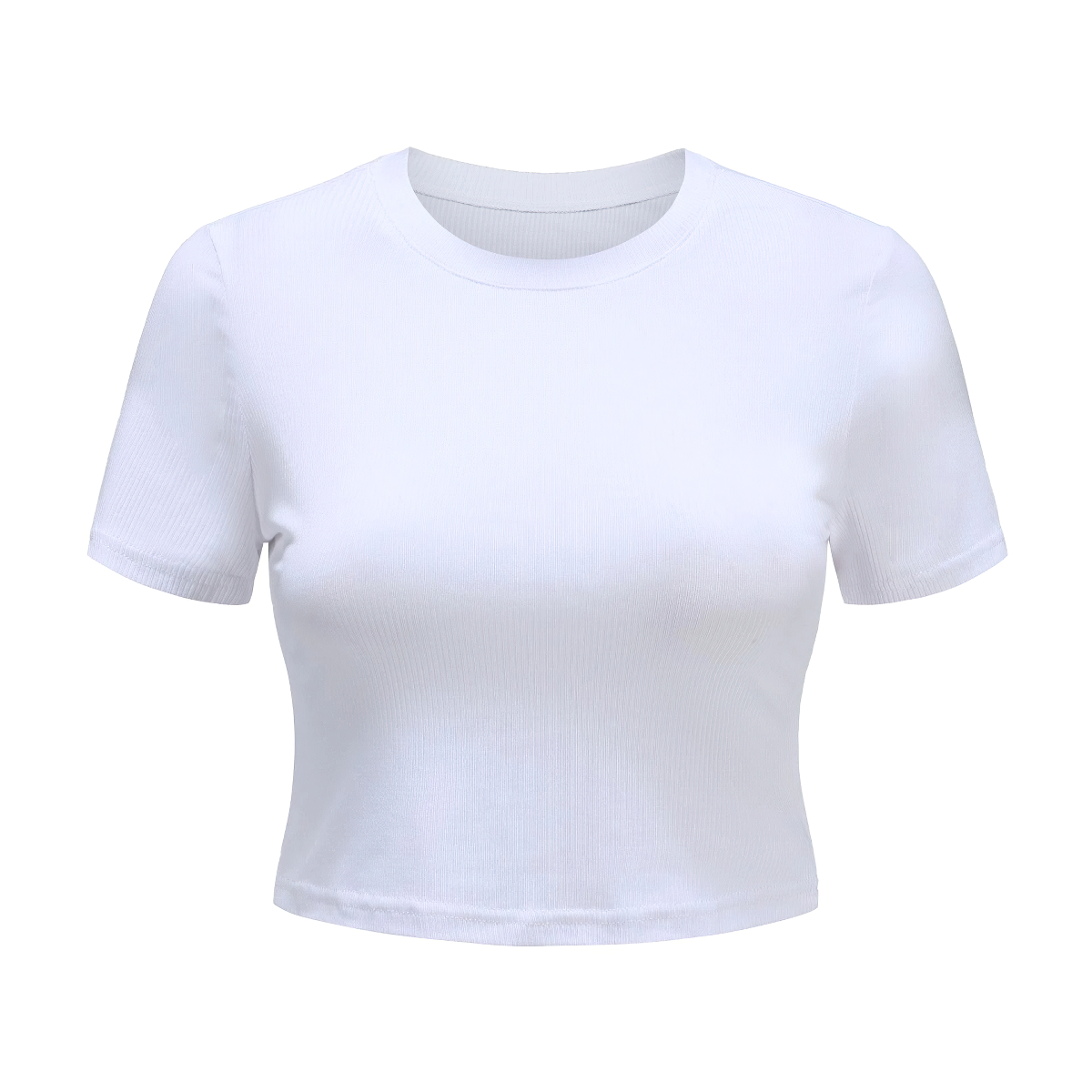 Women's O-Neck Knit Crop Top / Sexy Summer Casual T-Shirt with Short Sleeve - HARD'N'HEAVY
