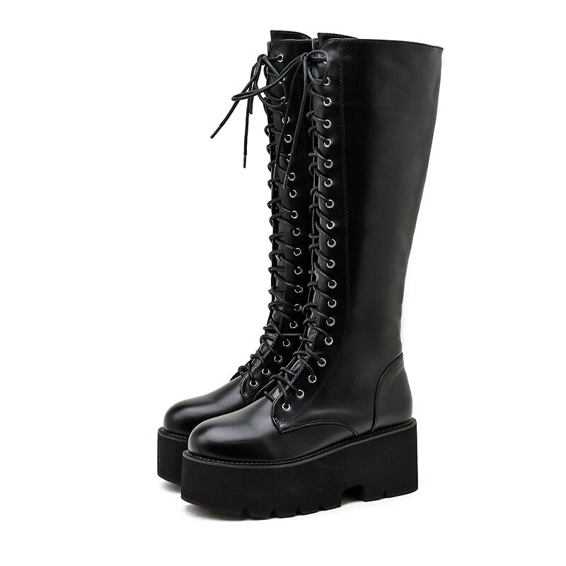 Women's Over The Knee Rock Style Boots / Women's Side Zipper Stovepipe Elastic Shoes - HARD'N'HEAVY