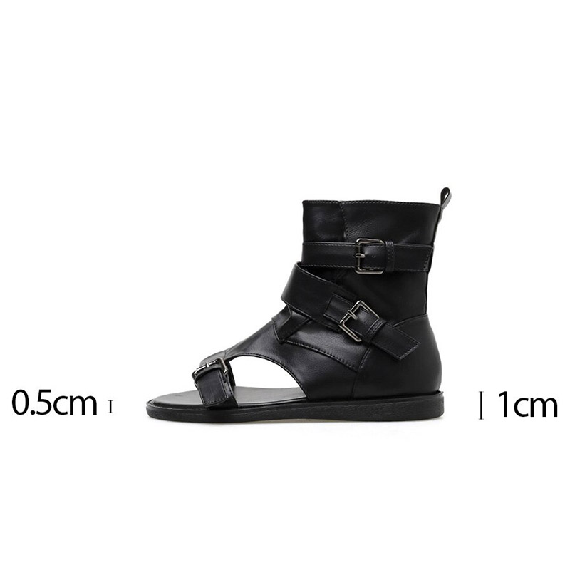 Women's PU Leather Gladiator Sandals in Rome Style / Alternative Fashion Solid Open Toe Sandals - HARD'N'HEAVY