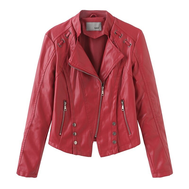 Women's PU Leather Jackets in Any Different Colors / Slim Soft Leather Biker Jackets - HARD'N'HEAVY