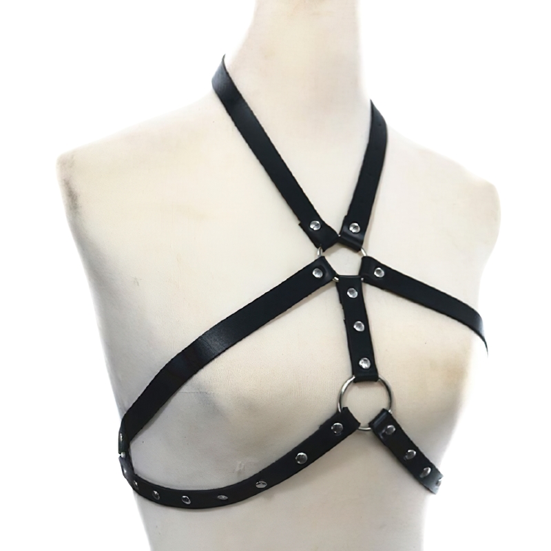 Women's Sexy Bandage Belt Bra / Hollow Cage Leather Bra / Gothic Body Harness Underwear - HARD'N'HEAVY