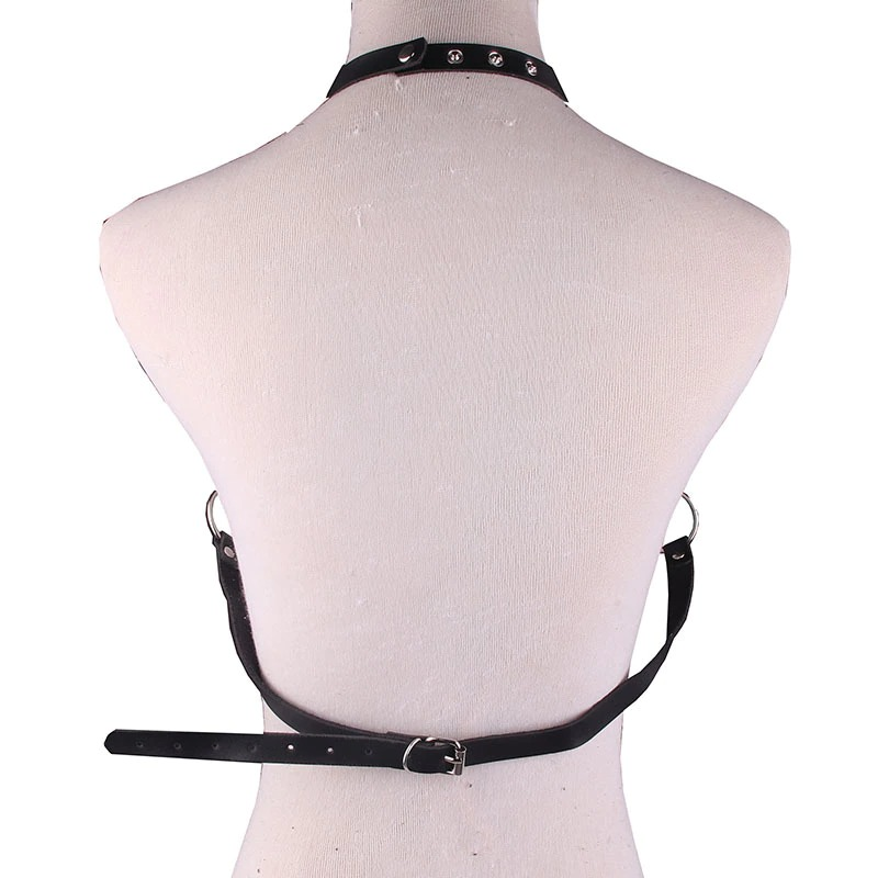 Women's Sexy Bondage in Alternative Fashion / Hollow Out PU Strap Necklace Body Harness with Chain - HARD'N'HEAVY