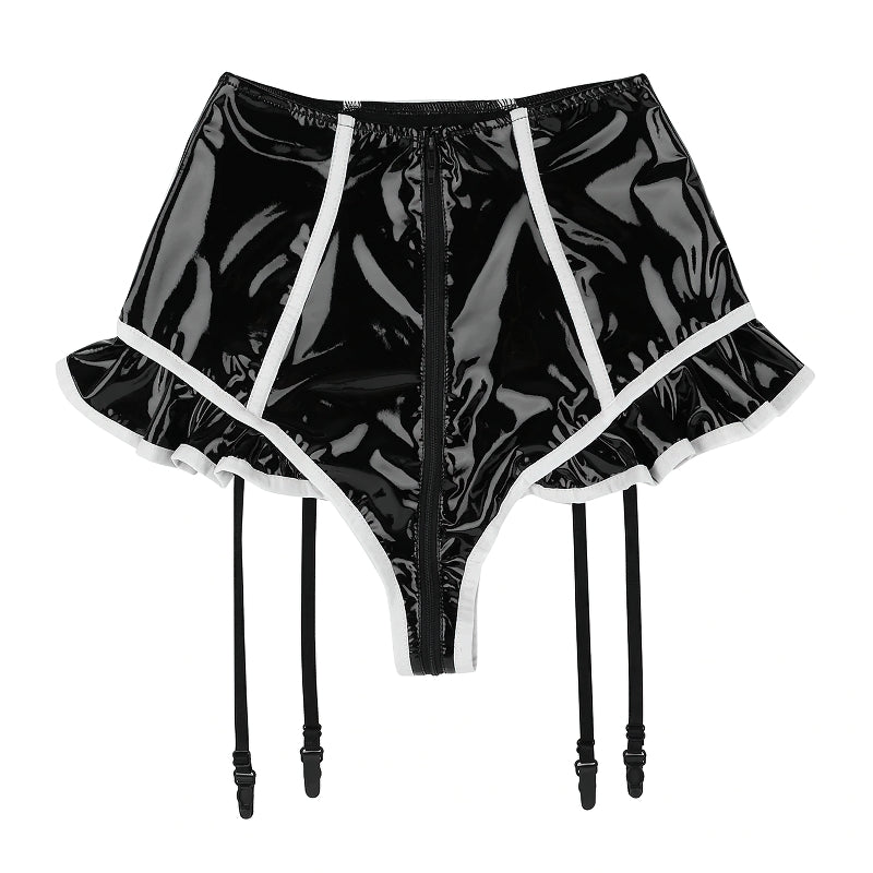 Women's Sexy Panties With Ziper on Crotch / High Waist Panties With Cute Ruffle - HARD'N'HEAVY