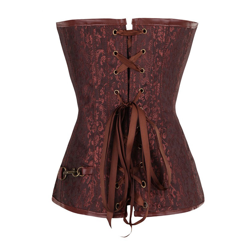 Women's Sexy Steampunk Corset With Strap And Chains / Halter Neck Retro Lingerie With G-Strings - HARD'N'HEAVY