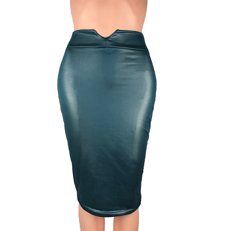 Women's Solid Color High Waist Knee Length Pencil Skirt / Ladies Party Sexy Skirts - HARD'N'HEAVY
