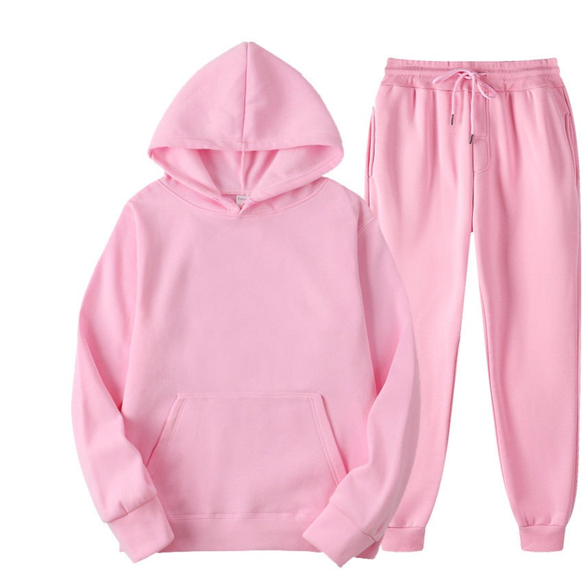 Women's Solid Color Hoodie + Sweatpants / Casual Female Tracksuit Two-Piece Set - HARD'N'HEAVY