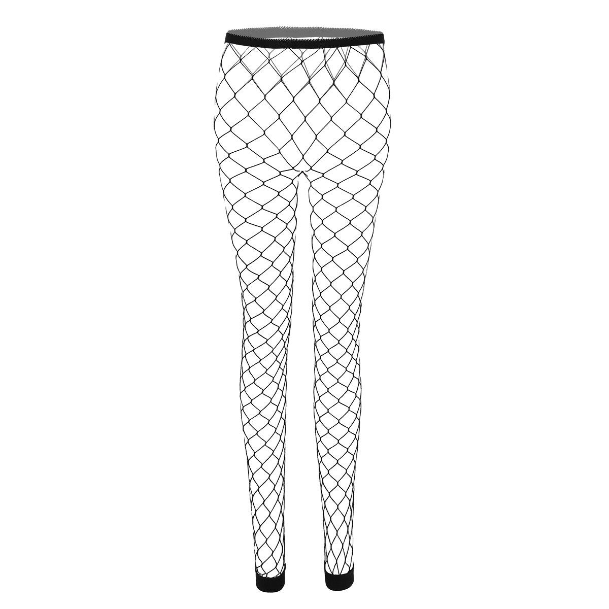 Women's sexy mesh cutout legless tights in black fishnet design, perfect for gothic fashion and stylish looks.