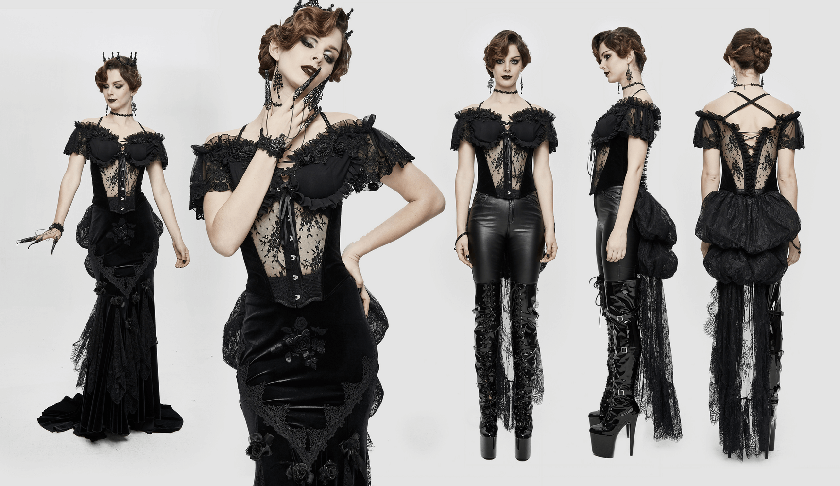 Elegant women's transparent corset with lace details, showcasing gothic style, perfect for adding sophistication to any wardrobe.