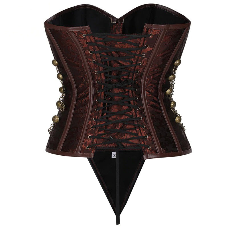 Women's Vintage Corsets With Faux Leather / Cool Ladies Wear With Сhains - HARD'N'HEAVY