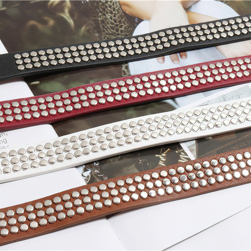 Women's Waist Pu Leather Rivet Purse / Ladies Fashion Fanny Pack / Female Belly Bags - HARD'N'HEAVY