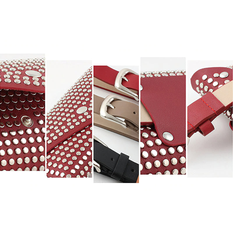 Women's Waist Pu Leather Rivet Purse / Ladies Fashion Fanny Pack / Female Belly Bags - HARD'N'HEAVY