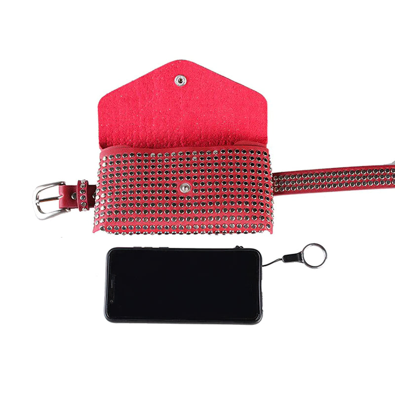 Women's Waist Pu Leather Rivet Purse / Ladies Fashion Fanny Pack / Female Belly Bags - HARD'N'HEAVY