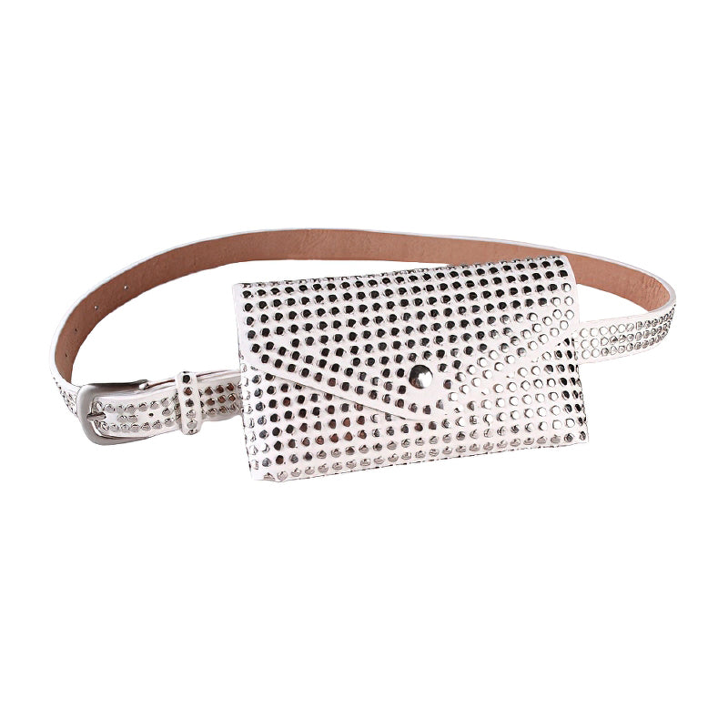 Women's Waist Pu Leather Rivet Purse / Ladies Fashion Fanny Pack / Female Belly Bags - HARD'N'HEAVY