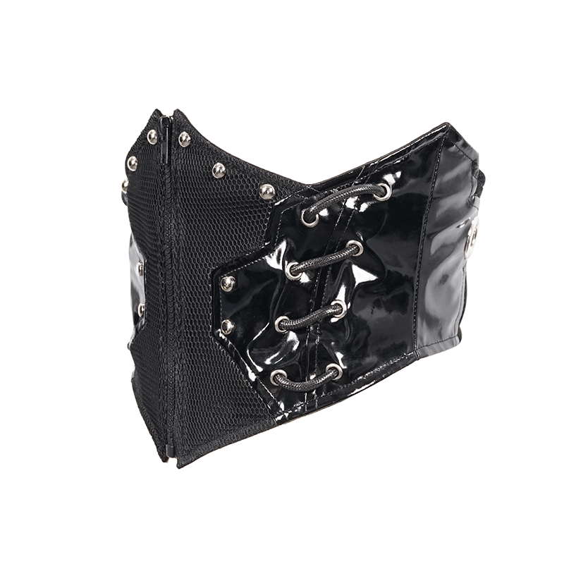 Woven Black Riveted Corset Belts for Women / Steampunk Style Clothing Accessories - HARD'N'HEAVY