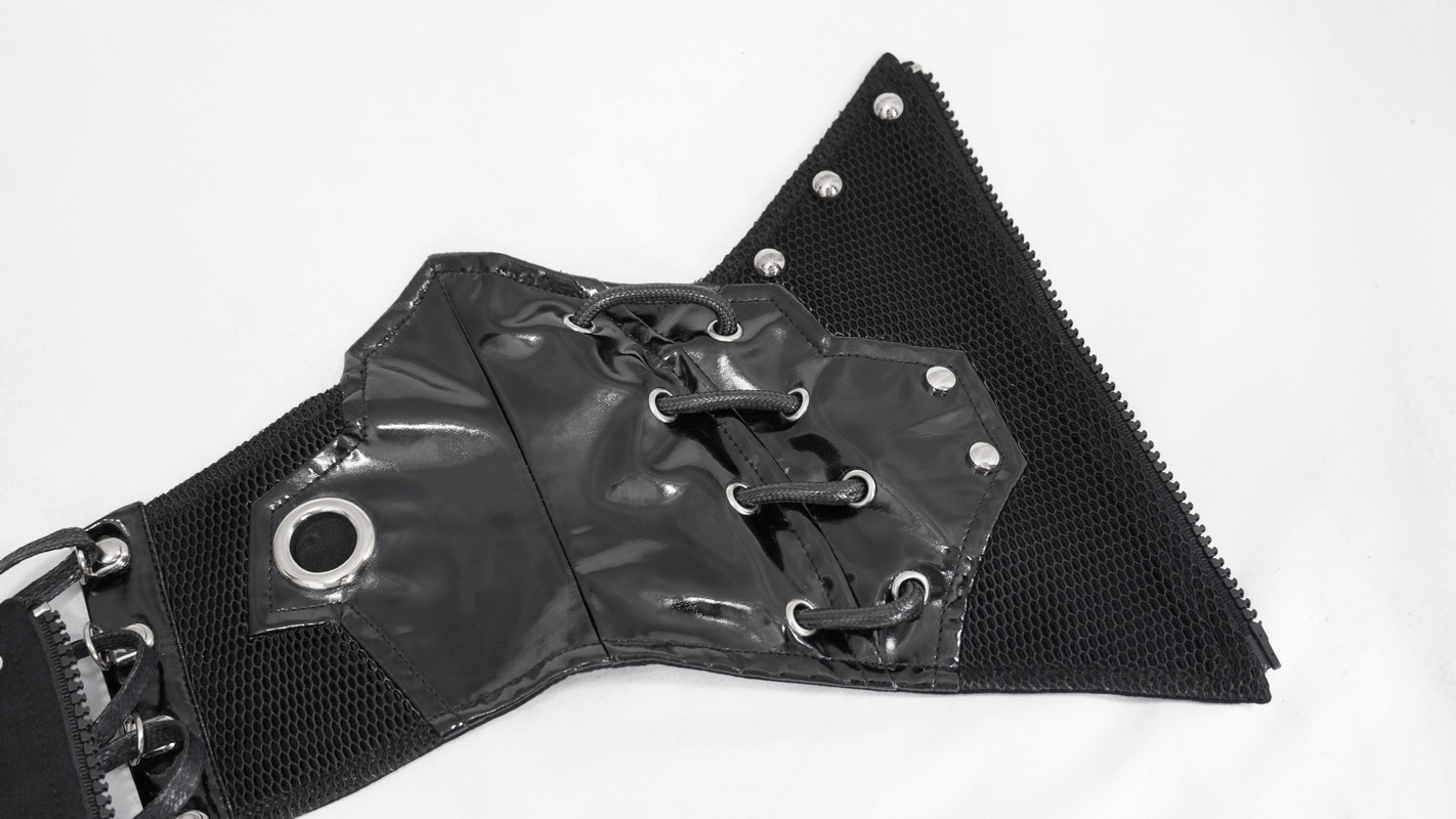 Woven Black Riveted Corset Belts for Women / Steampunk Style Clothing Accessories - HARD'N'HEAVY